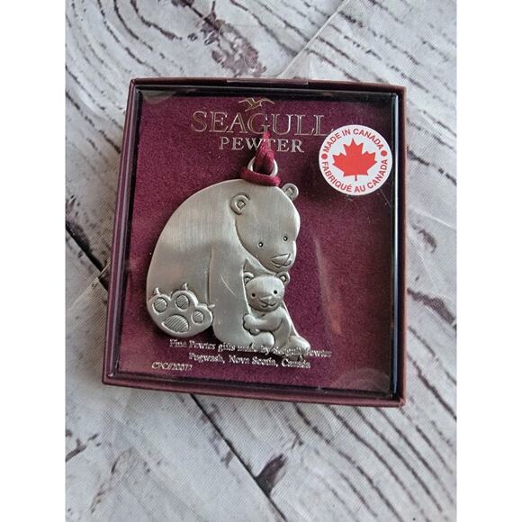 Seagull Pewter Polar Bear Ornament With Box Made In Canada - Picture 5 of 6